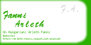 fanni arleth business card